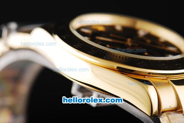 Rolex Daytona Automatic Movement Gold with Black Dial - Click Image to Close
